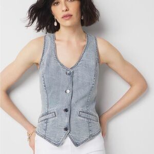 White House Black Market Denim Vest Top
